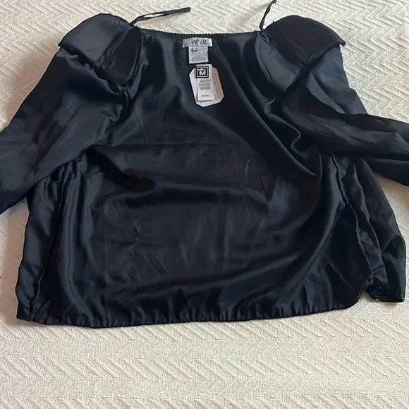 Vintage Beaded Jacket Sequins Black Red  Valentine Medium NWT - Picture 9 of 11